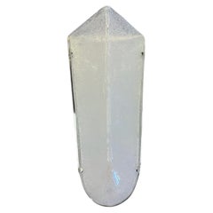 The Murano Glass Ice Sconce in Clear Cristallo with Polished Nickel back plate