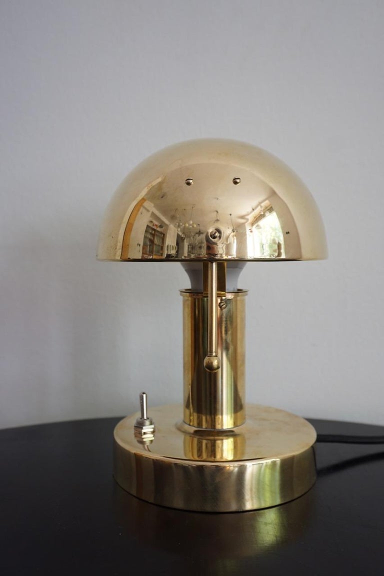Mushroom Table Lamp in Nickel or Copper, Hungarian "Gomba Lampa" For Sale  at 1stDibs