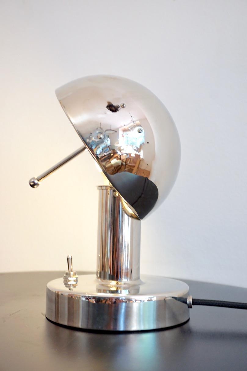The mushroom table lamp in nickel or copper, Hungarian 