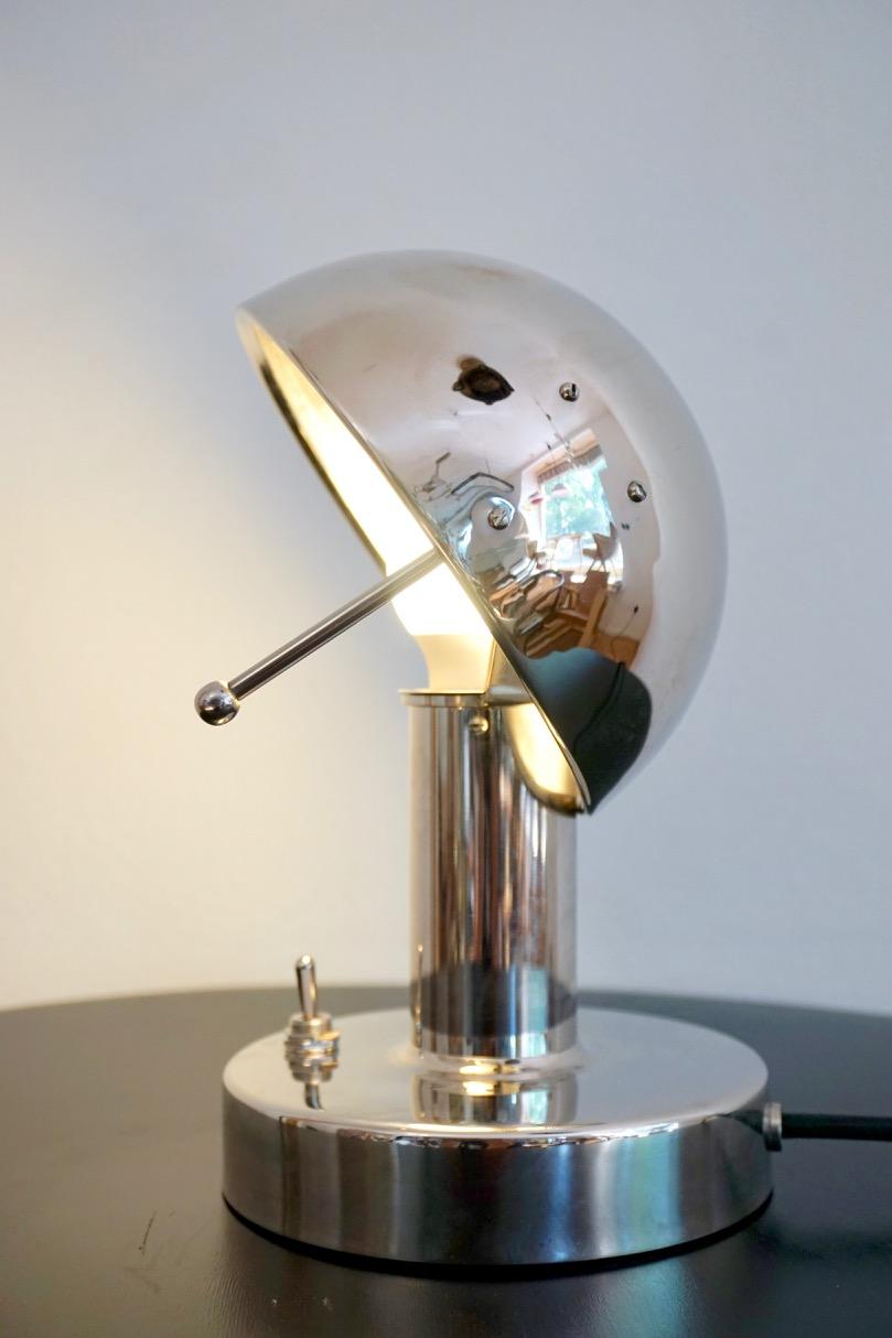 Contemporary Mushroom Table Lamp in Nickel or Copper, Hungarian 
