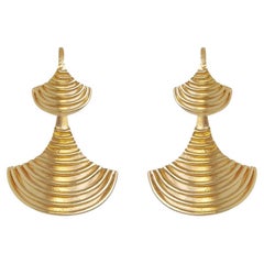 The Mykenaia Earrings are handcrafted from 24ct gold plated bronze