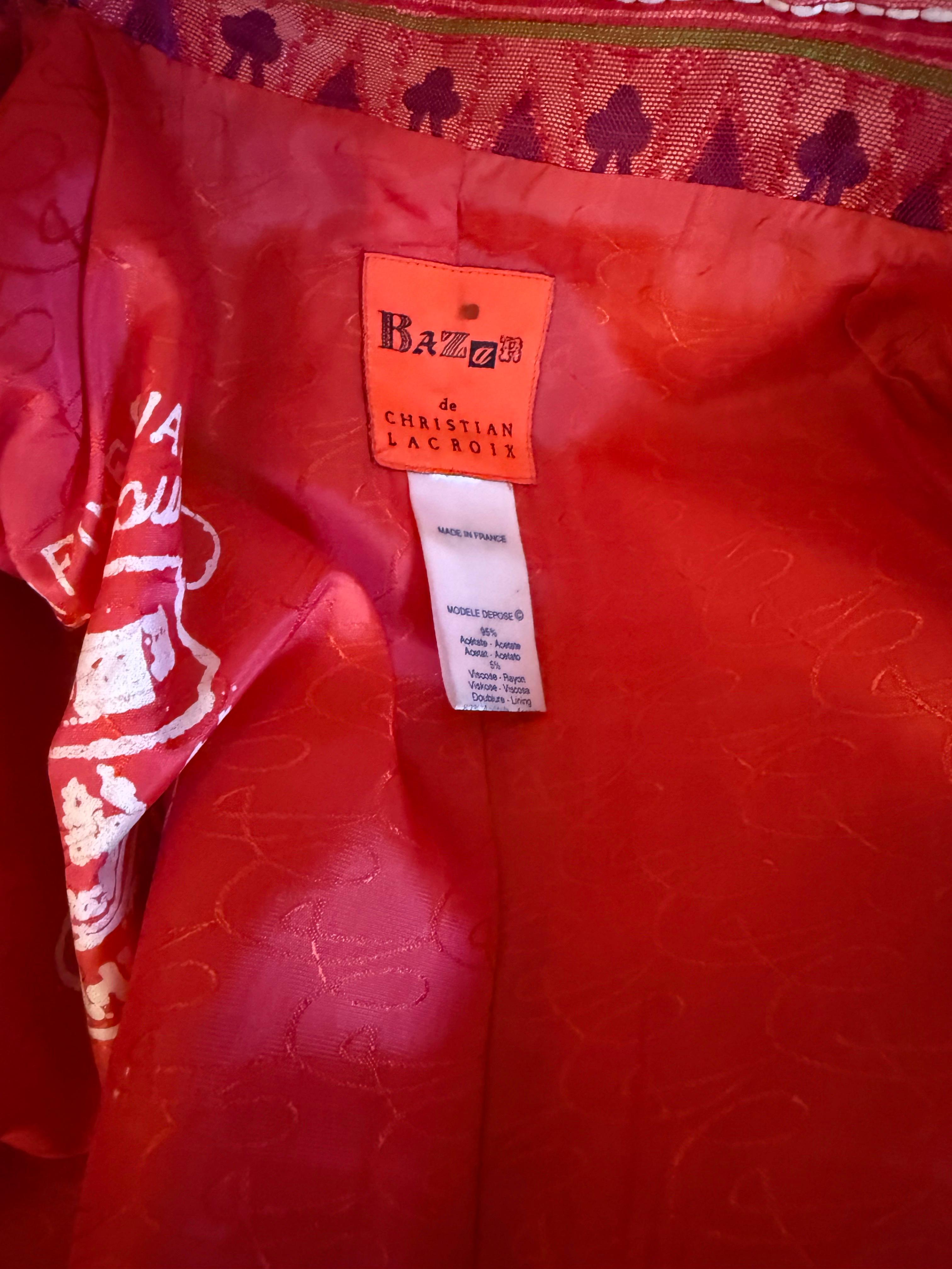 Das Kindermädchen  1990er vintage Christian Lacroix Blazer Jacke im Angebot 1