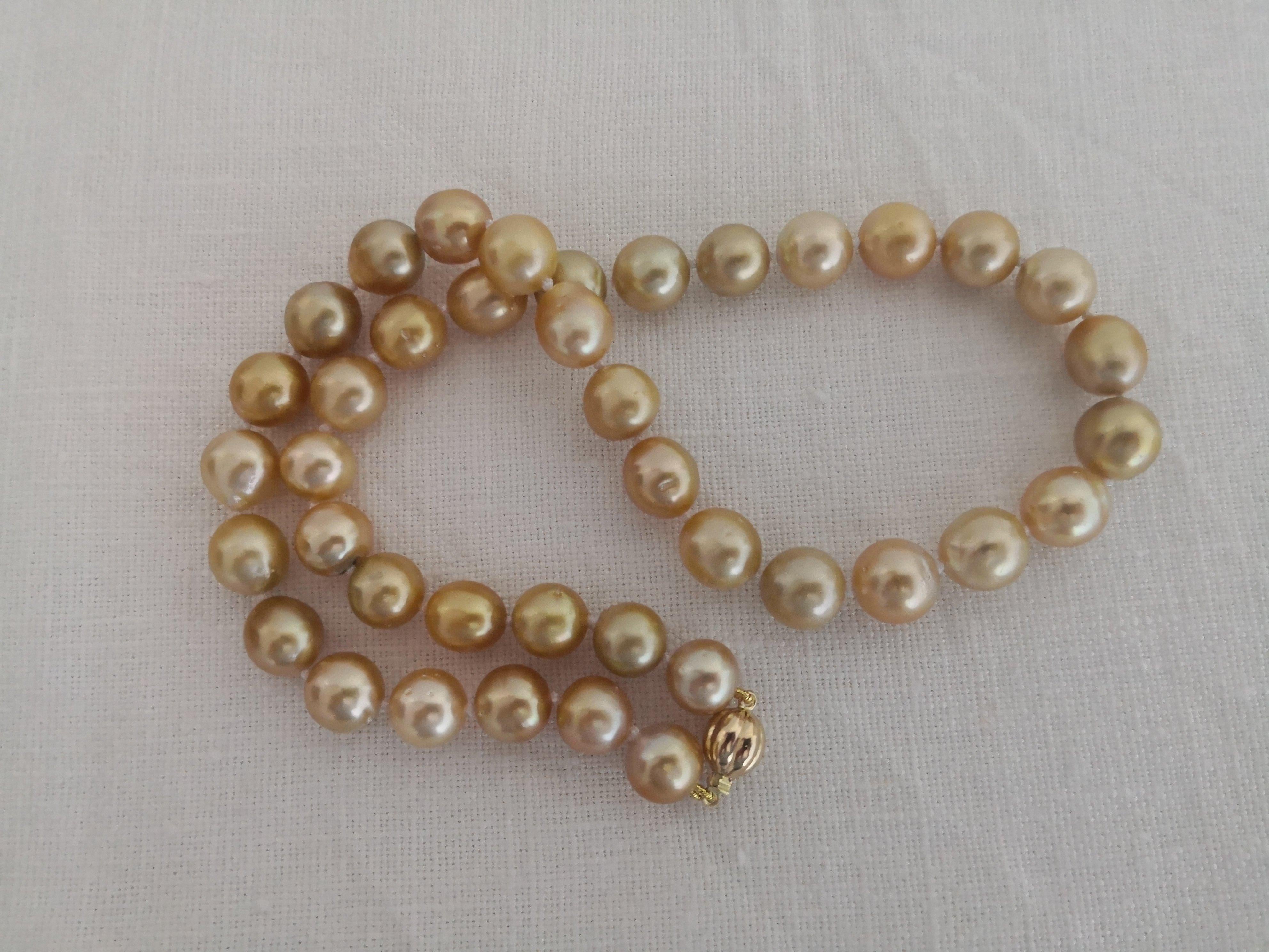 Bead Natural Golden Color South Sea Pearls For Sale