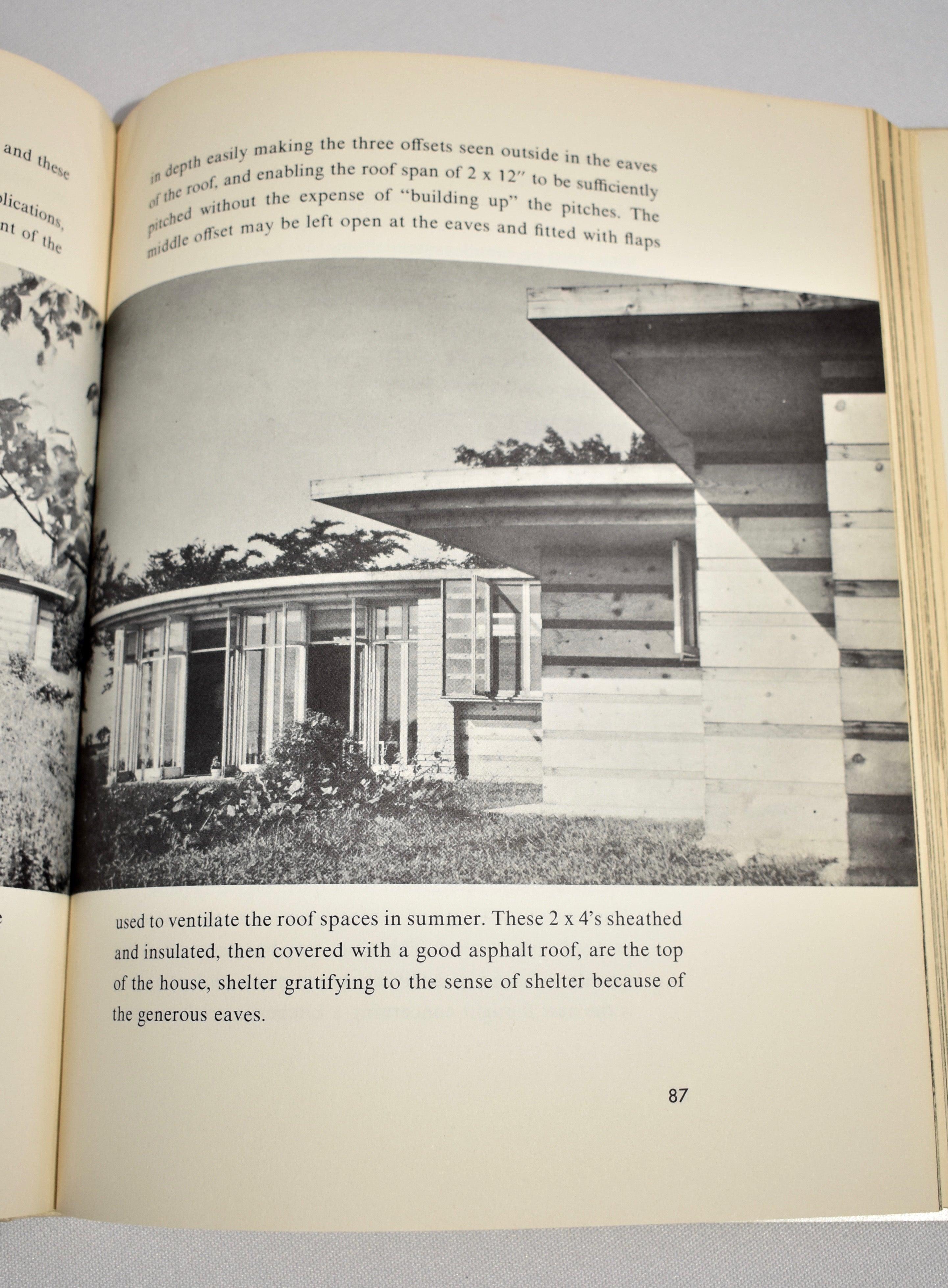Vintage hardback coffee table book featuring the concept for a natural house by architect Frank Lloyd Wright. By Frank Lloyd Wright, published in 1954. First edition, 223 pages.

