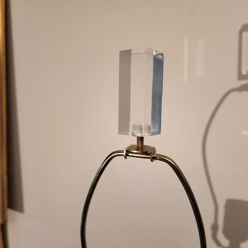Lampe de table Blanche en céramique et Lucite en vente 1