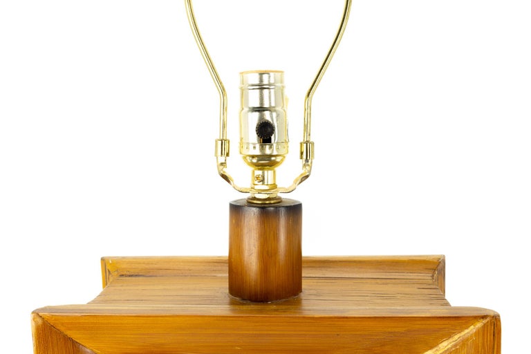 Natural Light Mid Century Square Open Window Table Lamp For Sale at 1stDibs