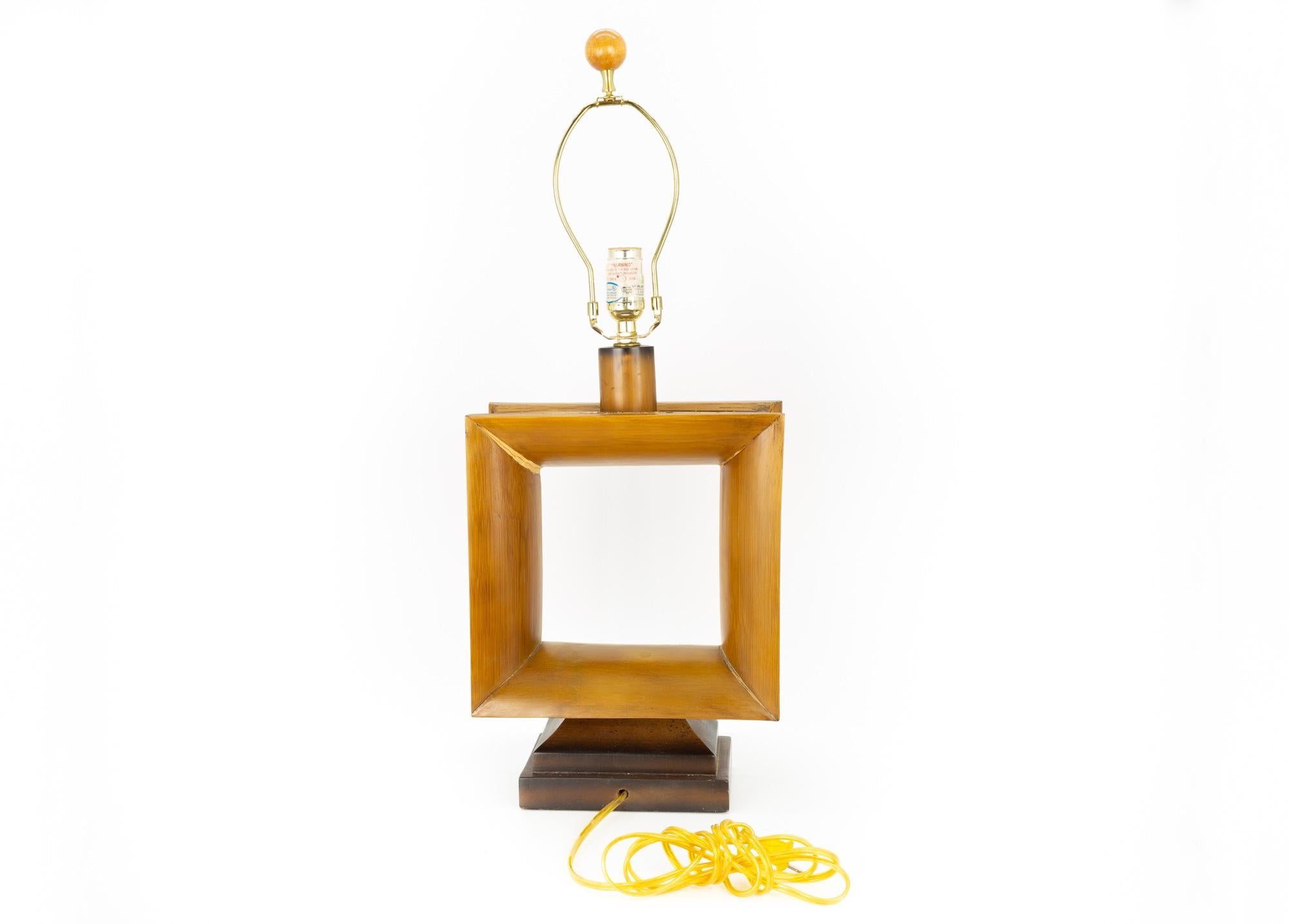 Mid-Century moderno Lampada da tavolo a finestra aperta quadrata Natural Light Mid Century in vendita