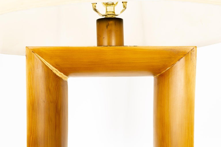 Natural Light Mid Century Square Open Window Table Lamp For Sale at 1stDibs