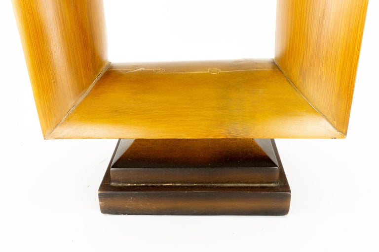 Natural Light Mid Century Square Open Window Table Lamp For Sale at 1stDibs