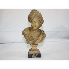 Buste de pêcheur napolitaine en plâtre de JB Carpeaux