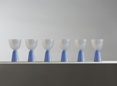 Nebbia Collection Set of Six Hand Blown Murano Cocktail Glasses