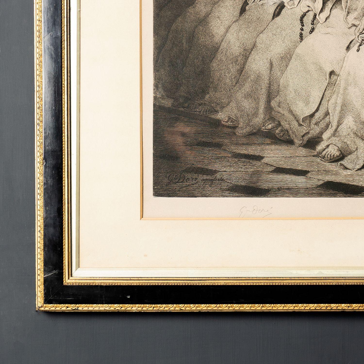 Le Néophyte', grande eau-forte signée de Gustave Doré, estampe ancienne du 19e siècle en vente 4