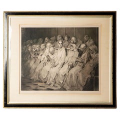 'The Neophyte', Large Signed Etching by Gustave Doré, 19th Century Vintage Print