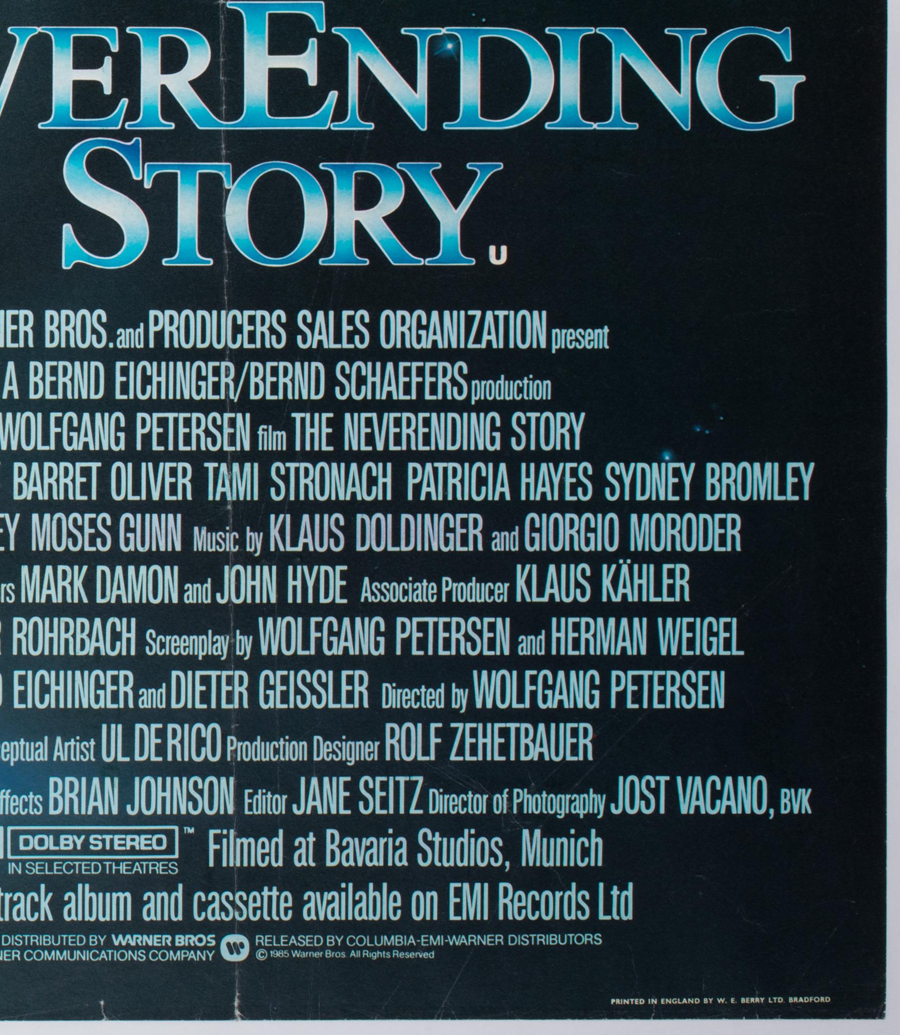 The Never Ending Story 1985 UK Quad Film Movie Poster, Casaro en vente 2
