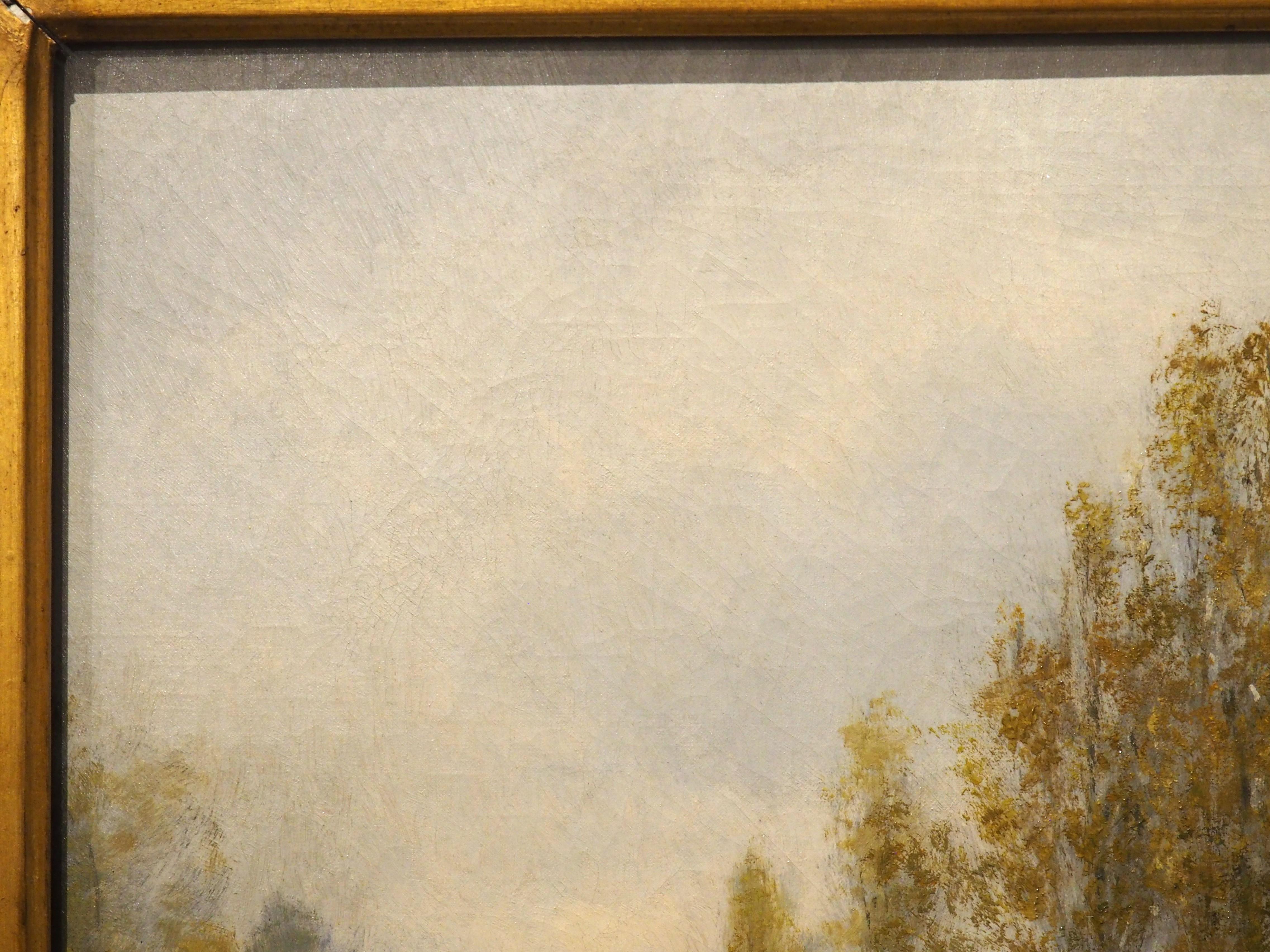 Los caballos nuevos, óleo francés antiguo sobre lienzo de Jean Richard Goubie, París 1883 2