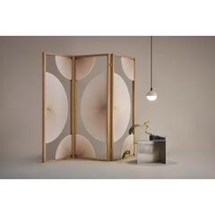The New Old Divider Nude Screen Divider in Ash Wood, Fabric & Metal by KIMU