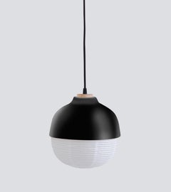 The New Old Light Medium Pendant Lamp in Matt Black Metal & Rice Paper by KIMU