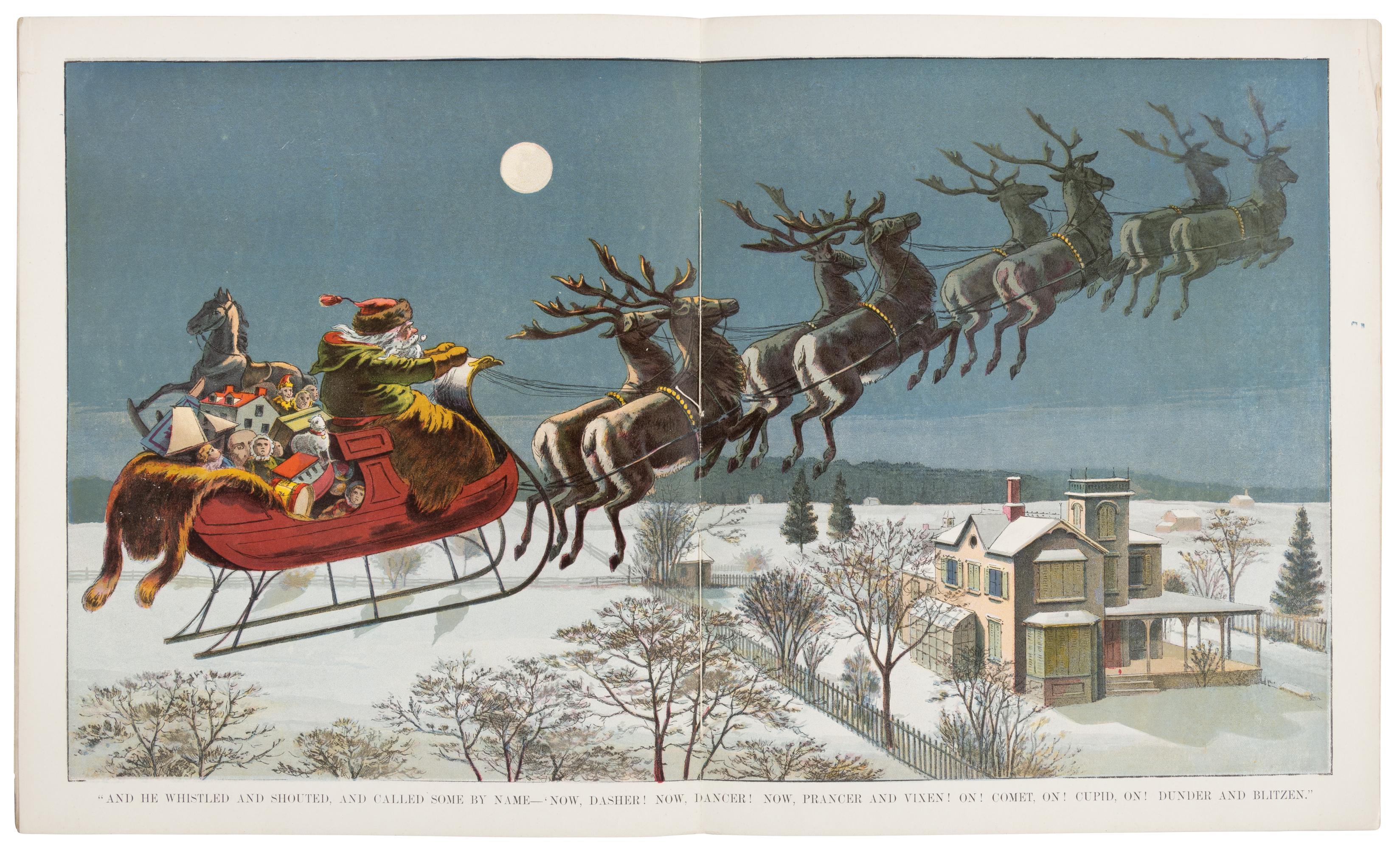 La noche antes de Navidad o La visita de San Nicolás por Clement Moore, 1888 Fines del siglo XIX