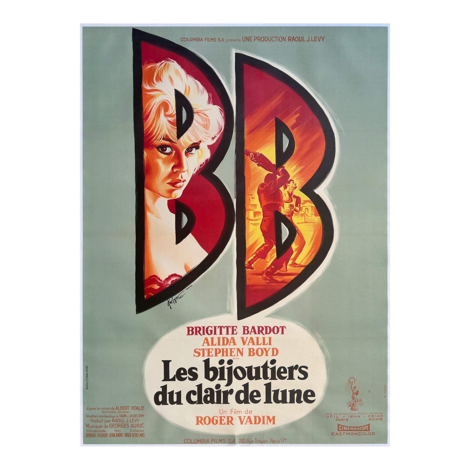 The Night Heaven Fell 1958 Style A French Grande Film Poster, Georges Kerfyser For Sale