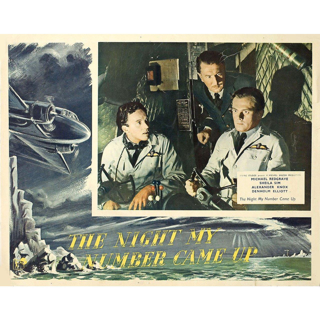 Original 1955 British scene card for the film The Night My Number Came Up directed by Leslie Norman with Michael Redgrave / Sheila Sim / Alexander Knox / Denholm Elliott. Very good-fine condition. Please note: the size is stated in inches and the