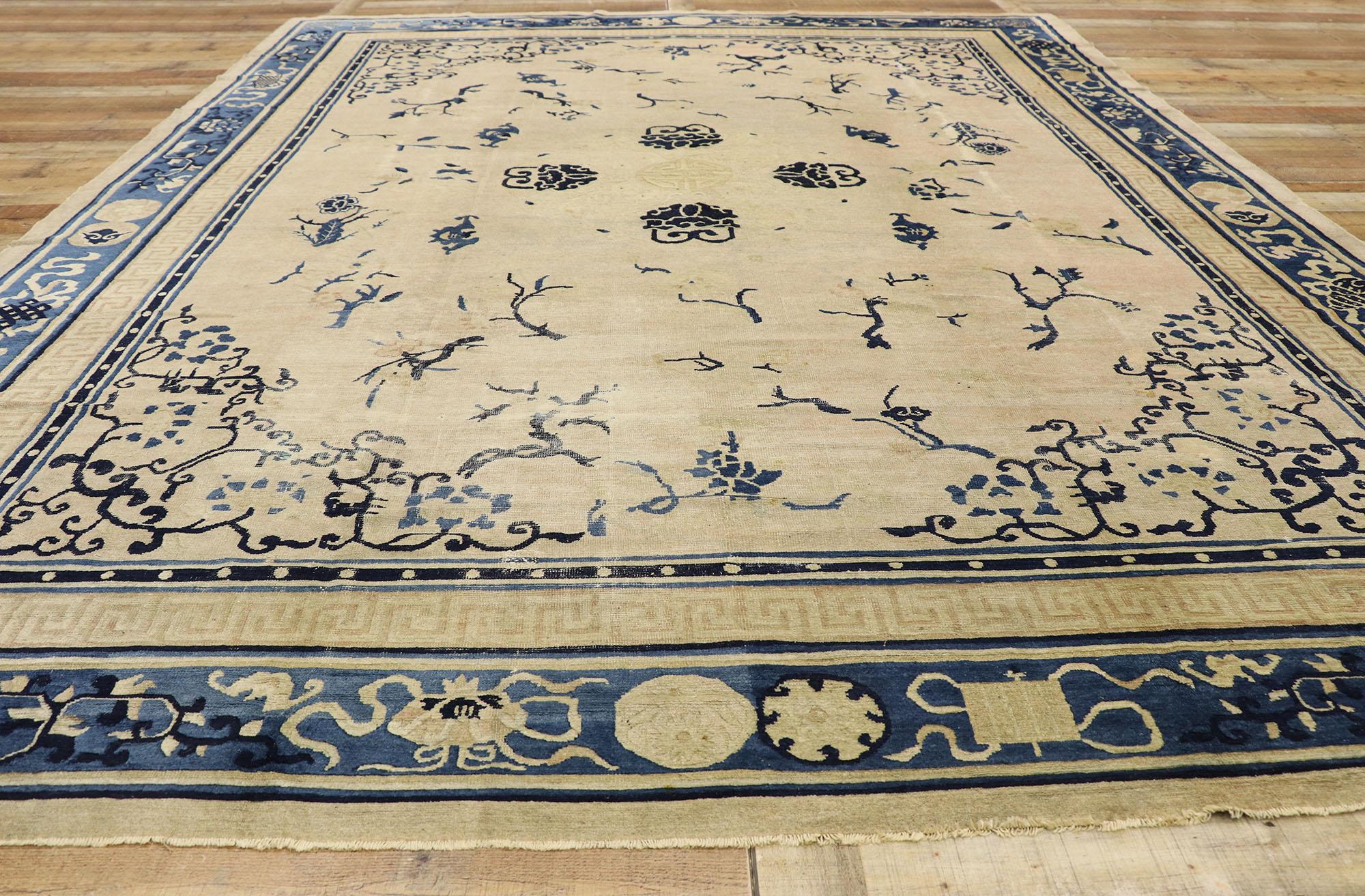 Laine Tapis pékinois ancien de style chinois en vente