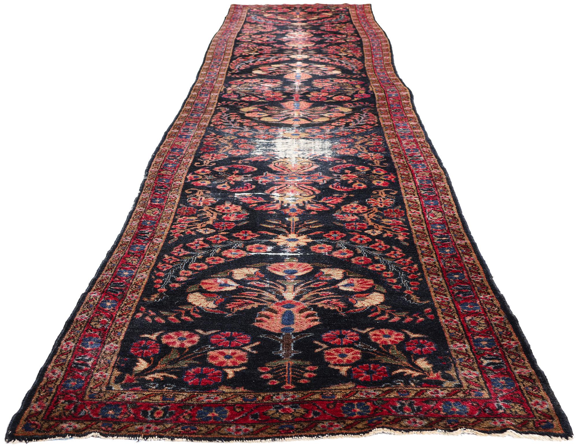 The Nocturne of Lilihan: An Heirloom Persian Masterpiece of Poetic Refinement In Distressed Condition For Sale In Dallas, TX