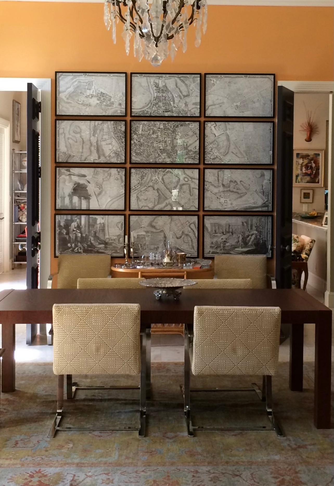 The NOLLI MAP of ROME of 1748 in FACSIMILE Custom Framed 9