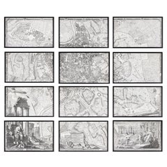 The NOLLI MAP of ROME of 1748 in FACSIMILE Custom Framed