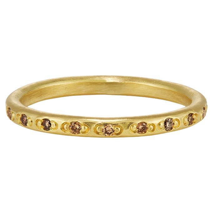 The Noor Ethical Wedding Ring Chocolate Diamonds and 18ct Fairmined Gold For Sale