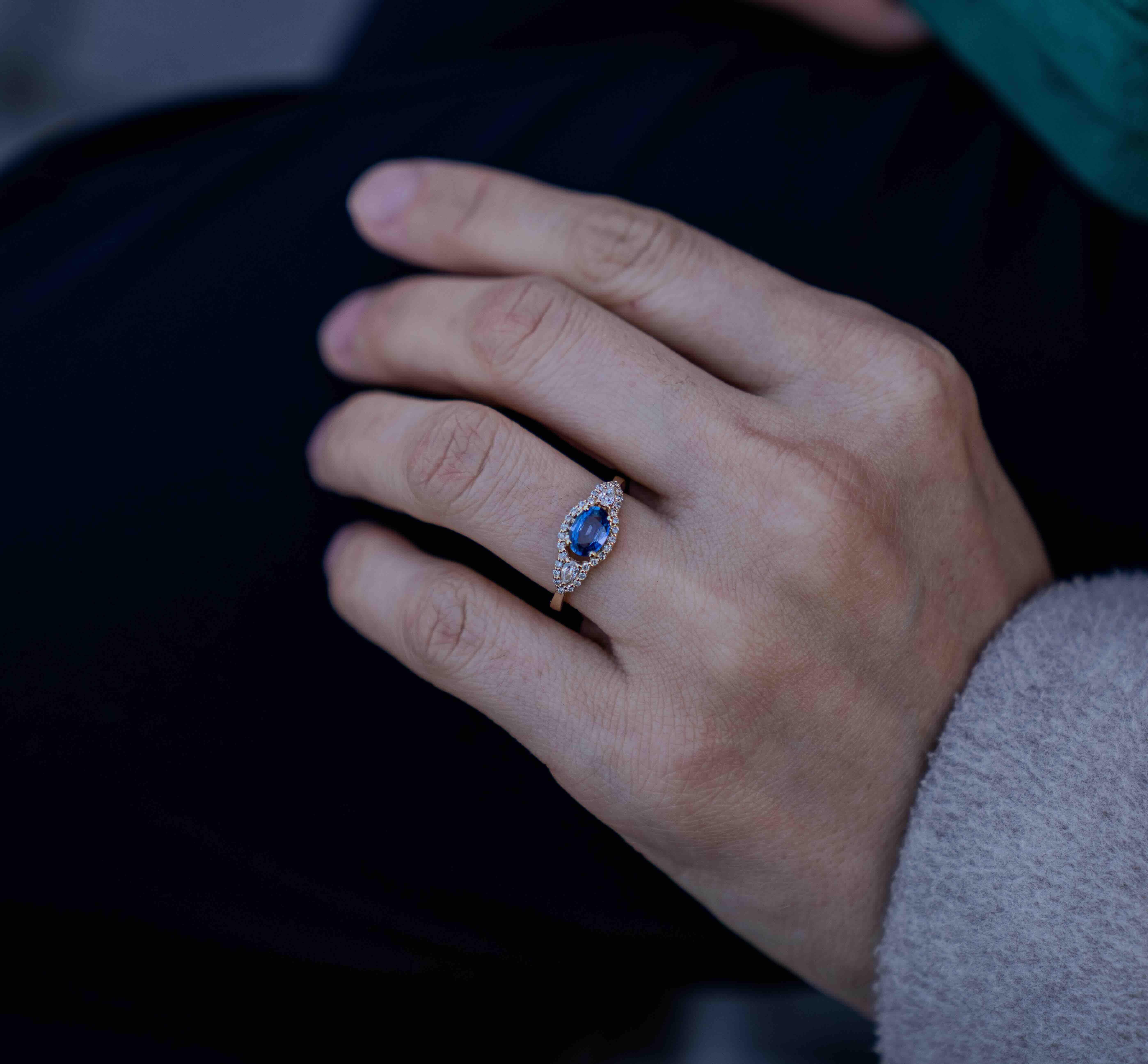 For Sale:  ”The Noor” Sapphire Engagement Ring 2