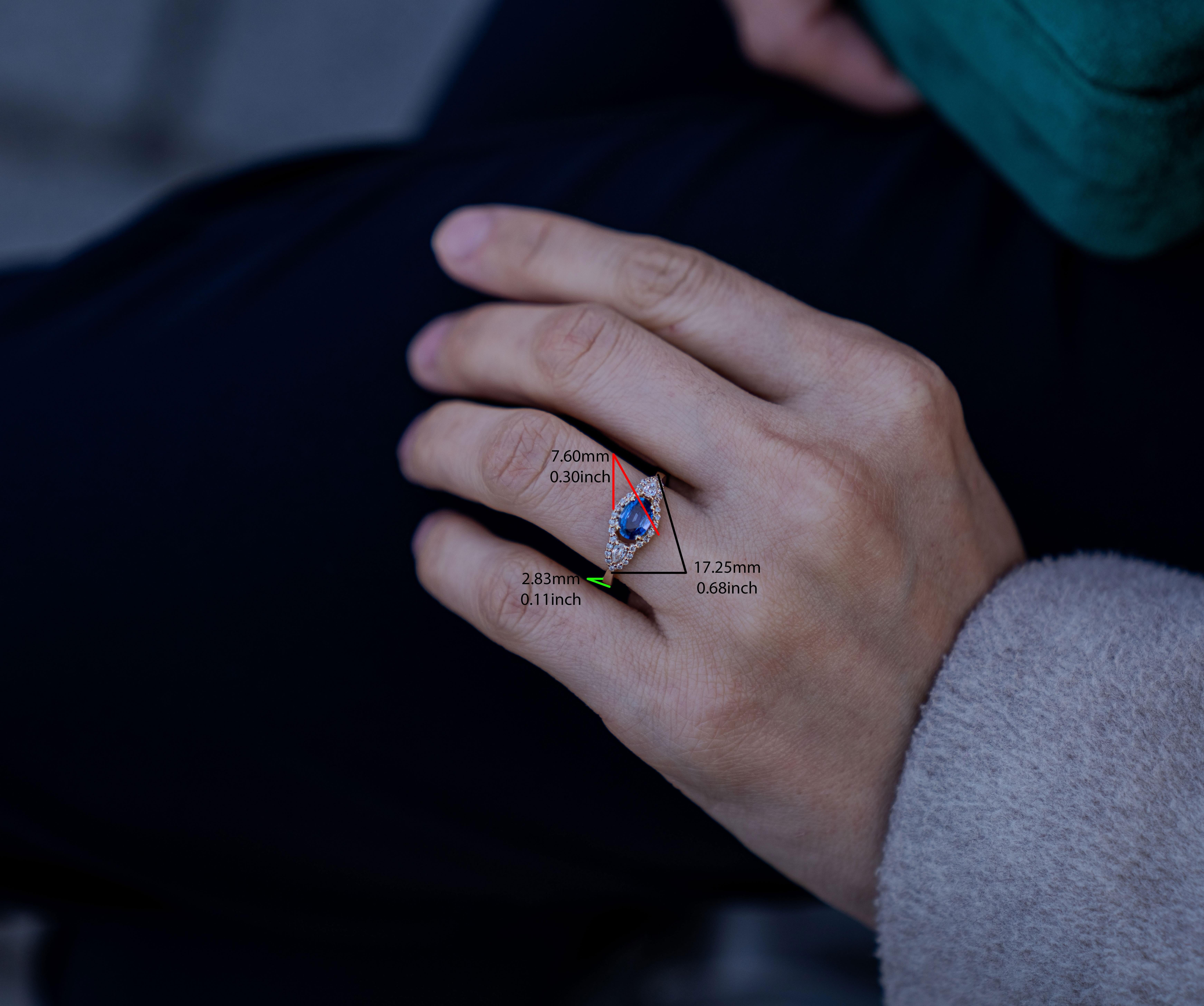 For Sale:  ”The Noor” Sapphire Engagement Ring 6