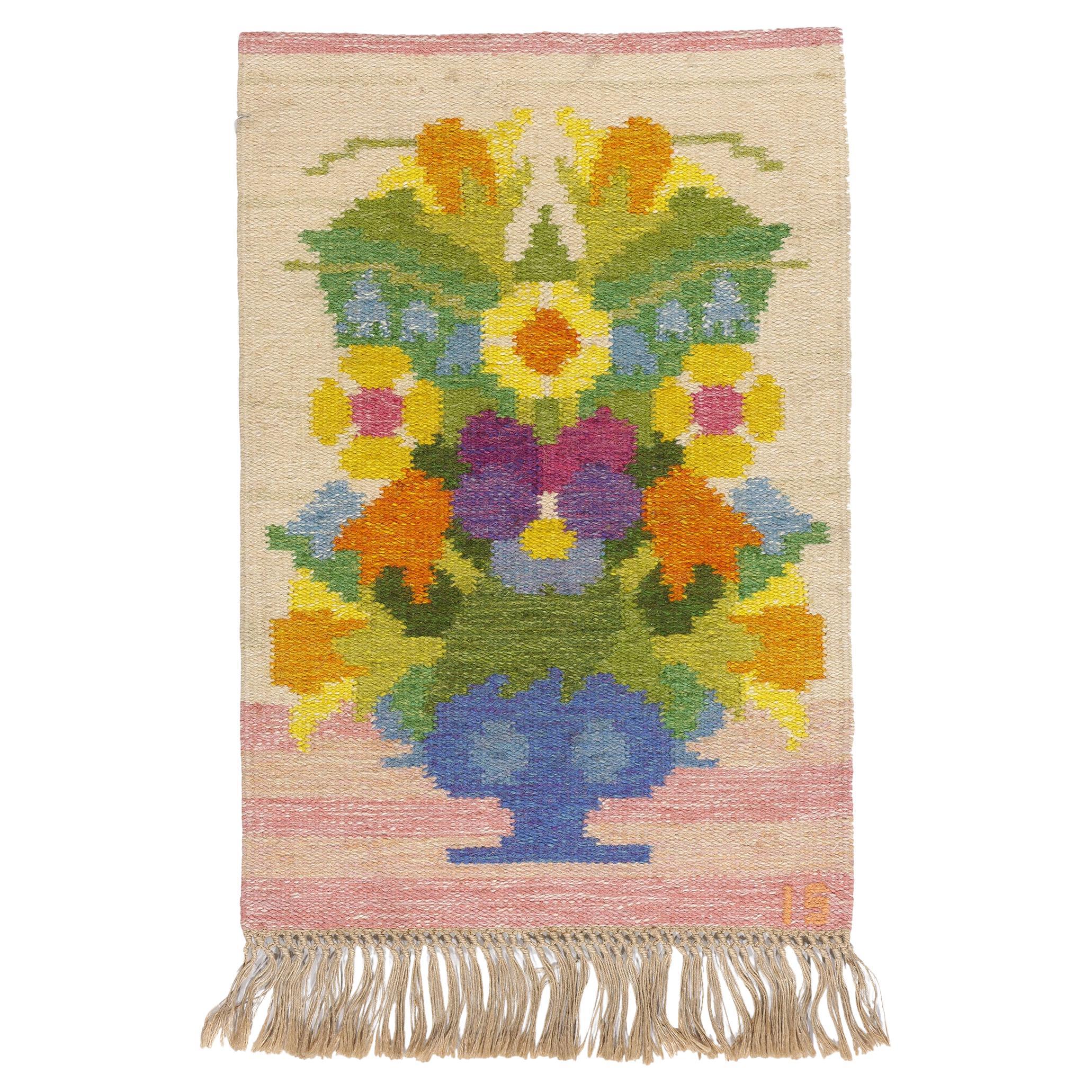 The Nordic Bouquet: A Swedish Rollakan Ingegerd Silow Masterpiece of Grandeur im Angebot