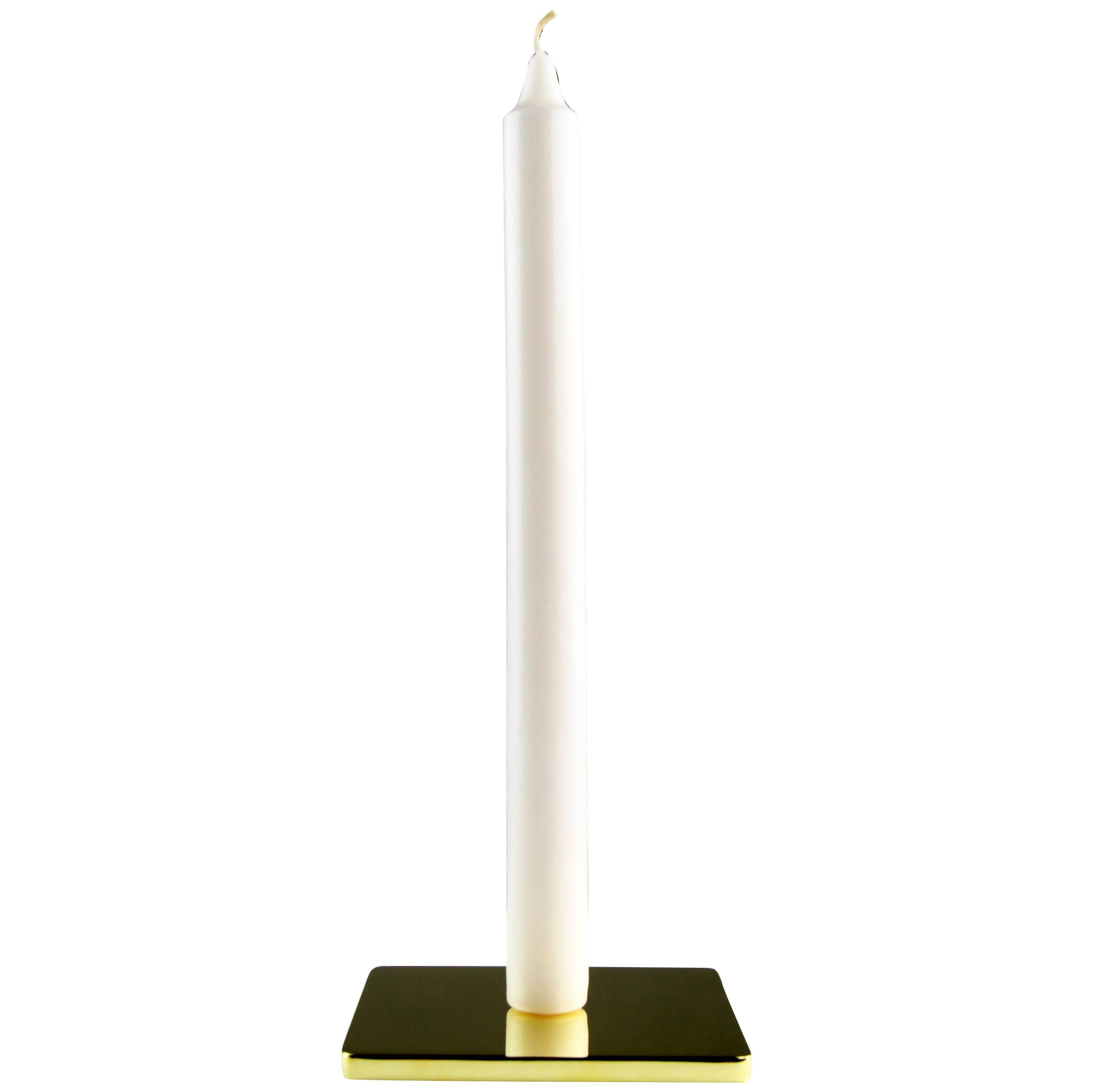 The Nordic Candleholder in High Polished Brass, Singular For Sale