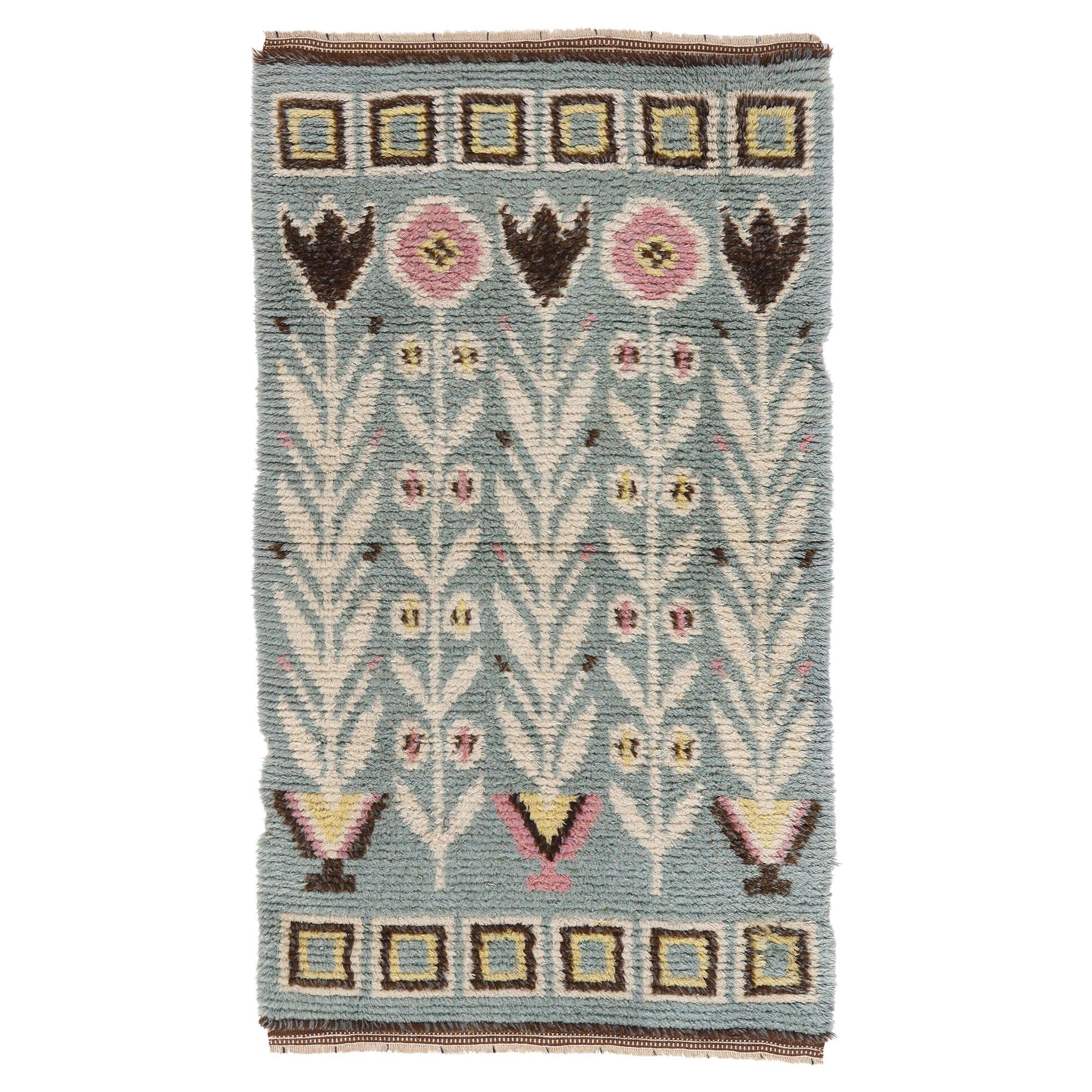 The Nordic Herbarium: A Vintage Swedish Rya Masterpiece of Mid-Century Elegance