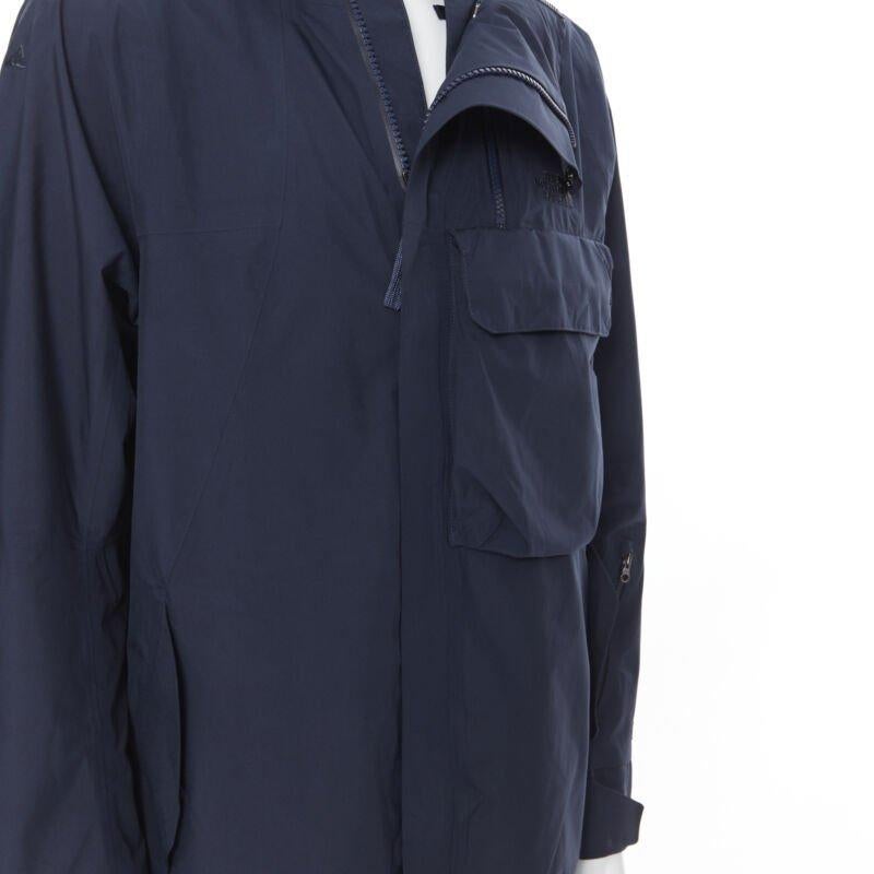 THE NORTH FACE GORE TEX blue asymmetric zip patch pocket hood windbreaker M / L For Sale 5
