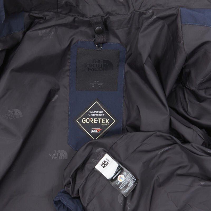 THE NORTH FACE GORE TEX blue asymmetric zip patch pocket hood windbreaker M / L For Sale 7