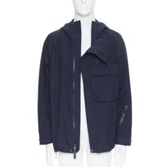 THE NORTH FACE GORE TEX blue asymmetric zip patch pocket hood windbreaker M / L