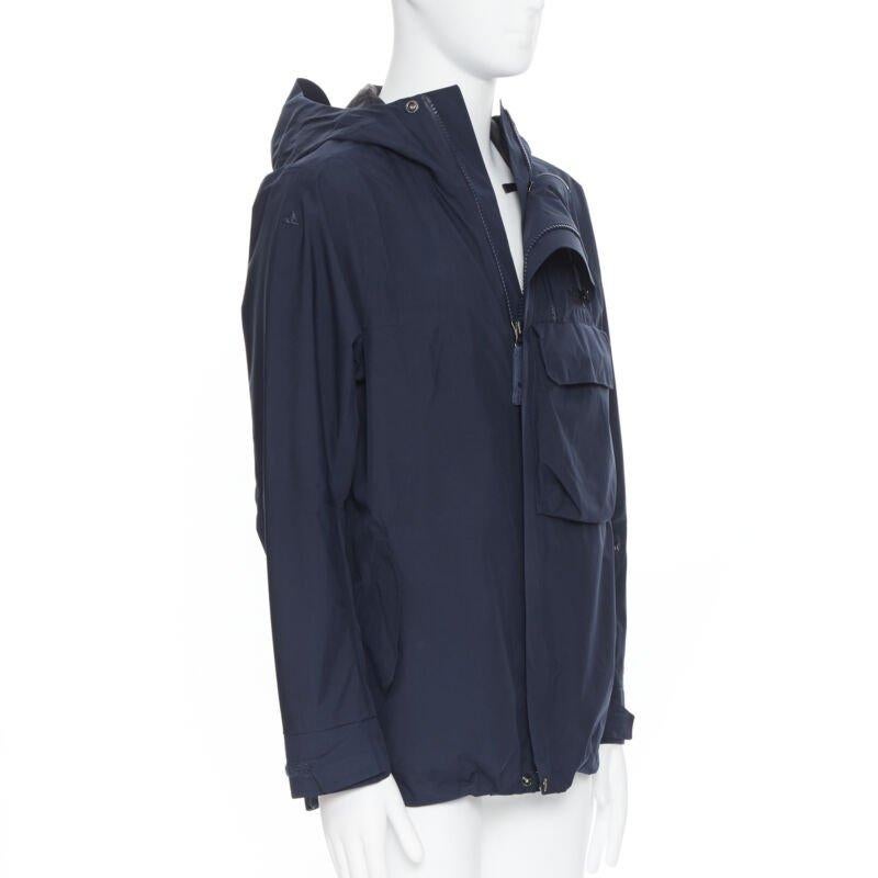Black THE NORTH FACE GORE TEX blue asymmetric zip patch pocket hood windbreaker M / L For Sale