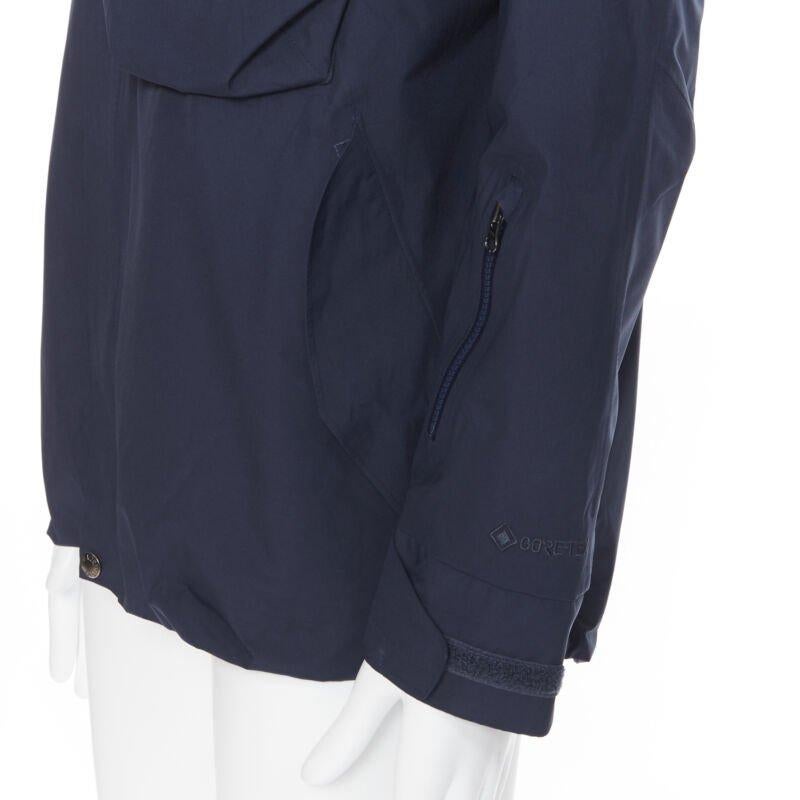 THE NORTH FACE GORE TEX blue asymmetric zip patch pocket hood windbreaker M / L For Sale 4