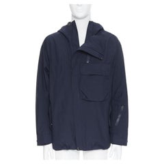 THE NORTH FACE GORE TEX blue asymmetric zip patch pocket hood windbreaker M / L