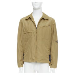 THE NORTH FACE khaki nylon blue trims black logo windbreaker jacket XS