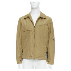 THE NORTH FACE khaki nylon blue trims black logo windbreaker jacket XS