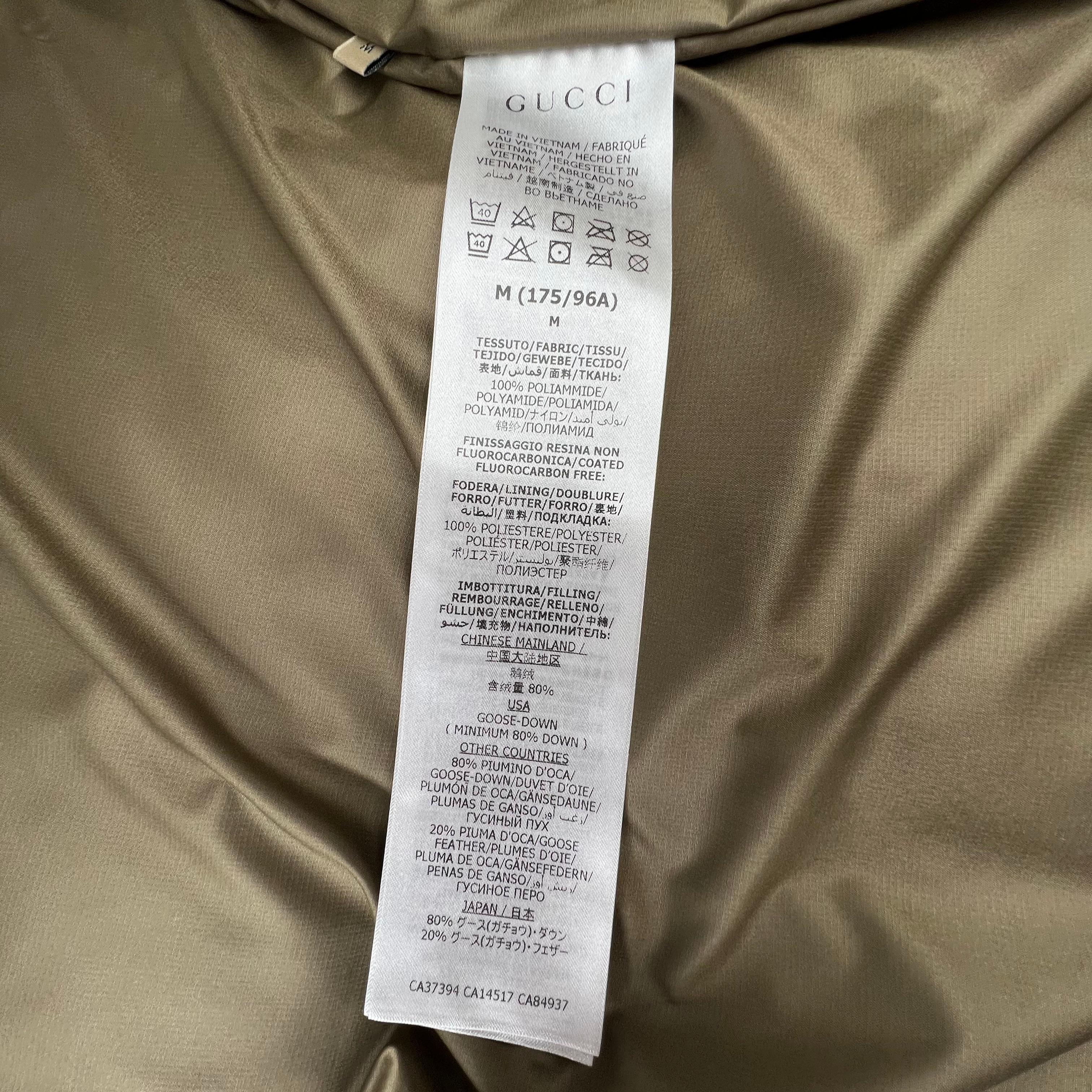 The North Face X Gucci 2021 Logo Printed Puffer Vest (Medium) In Excellent Condition For Sale In Montreal, Quebec