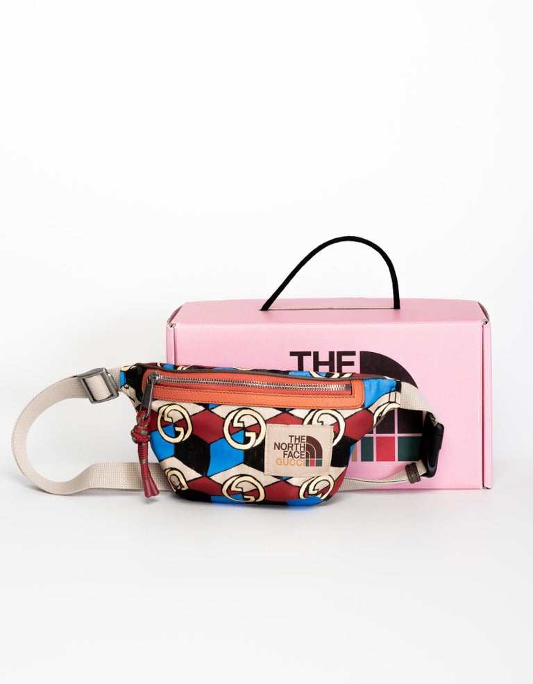 The North Face x Gucci Geometric Interlocking G Print Belt Bag For Sale