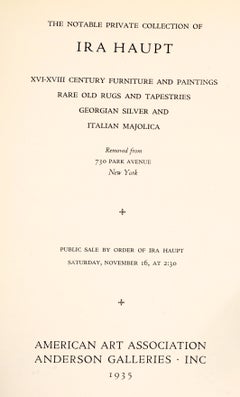 The Notable Collection of Ira Haupt, Nueva York por American Art Association, 1935