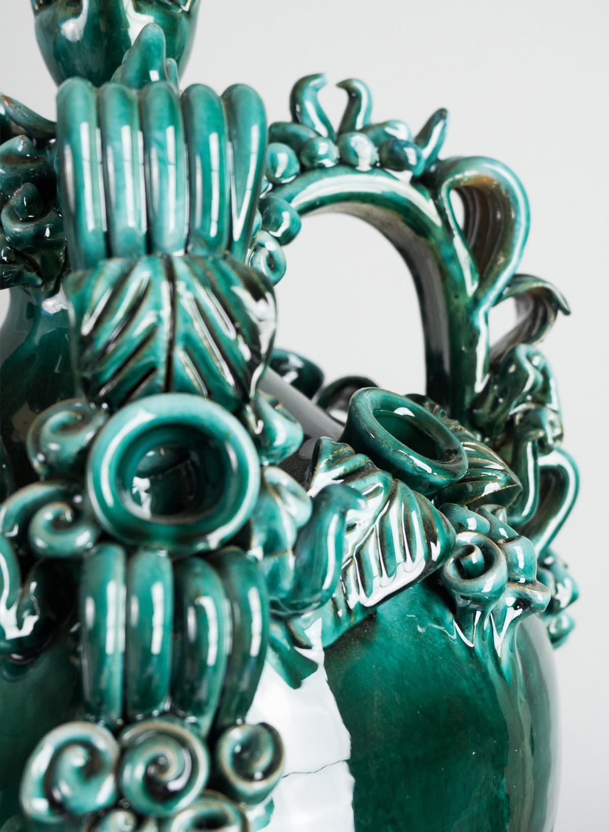 Glazed The Nuptial Vase, a Traditional Sardinian Wedding Carafe by Walter Usai For Sale