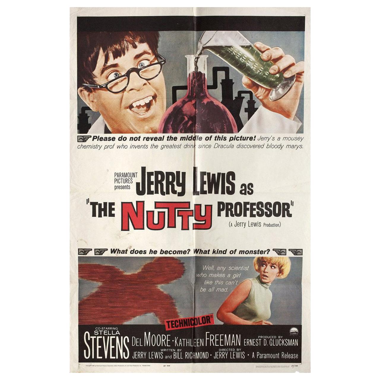 "The Nutty Professor" 1963 U.S. One Sheet Film Poster en vente
