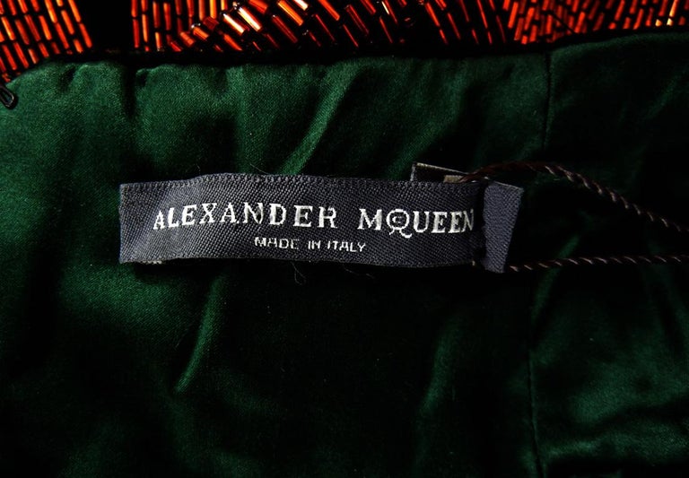 The NWT Alexander McQueen 2007 Velvet Beaded Flame Gown  Entrance Maker!  3