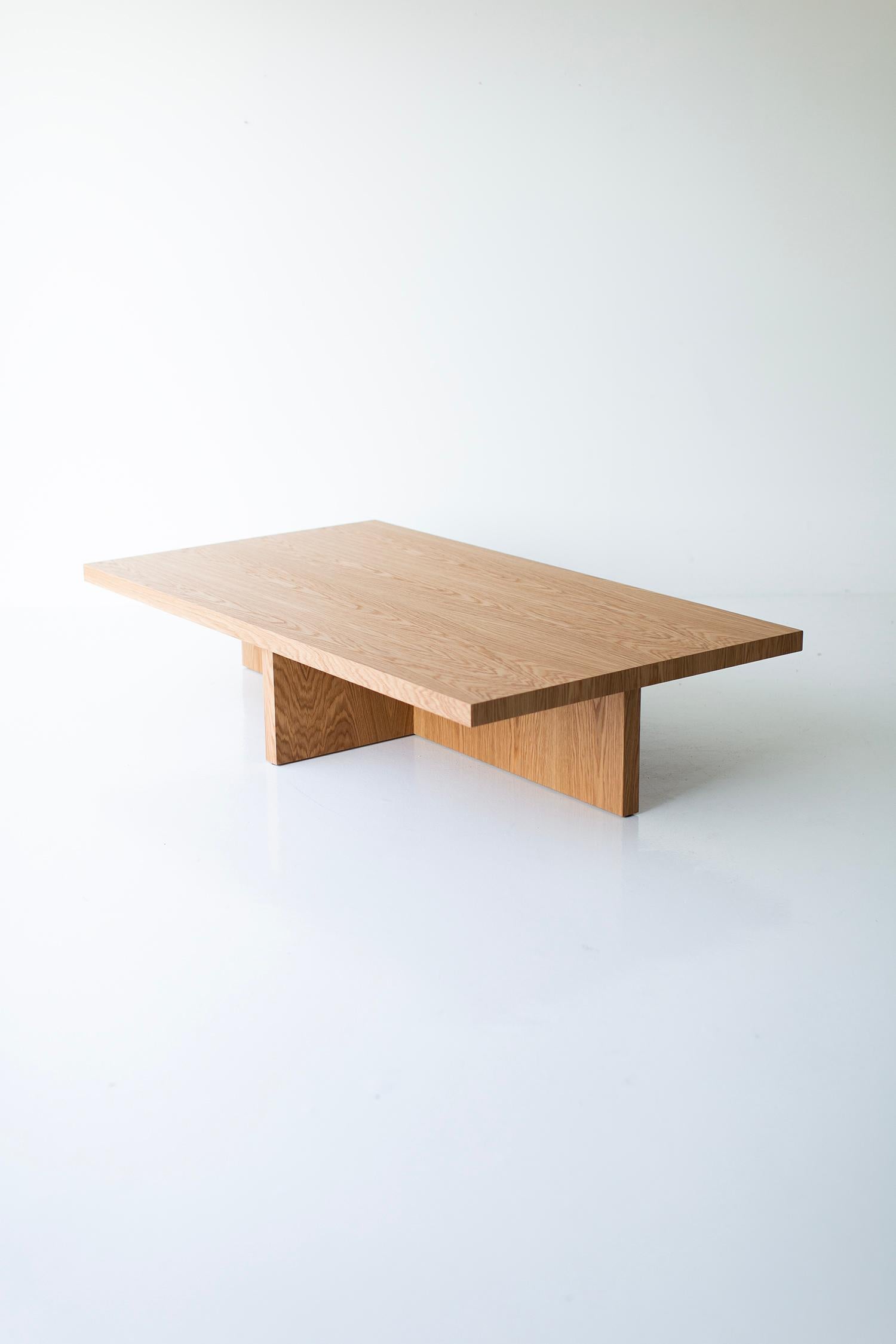 Bertu Coffee Table, Cross Base Coffee Table, Modern, White Oak, Oakley For Sale 1