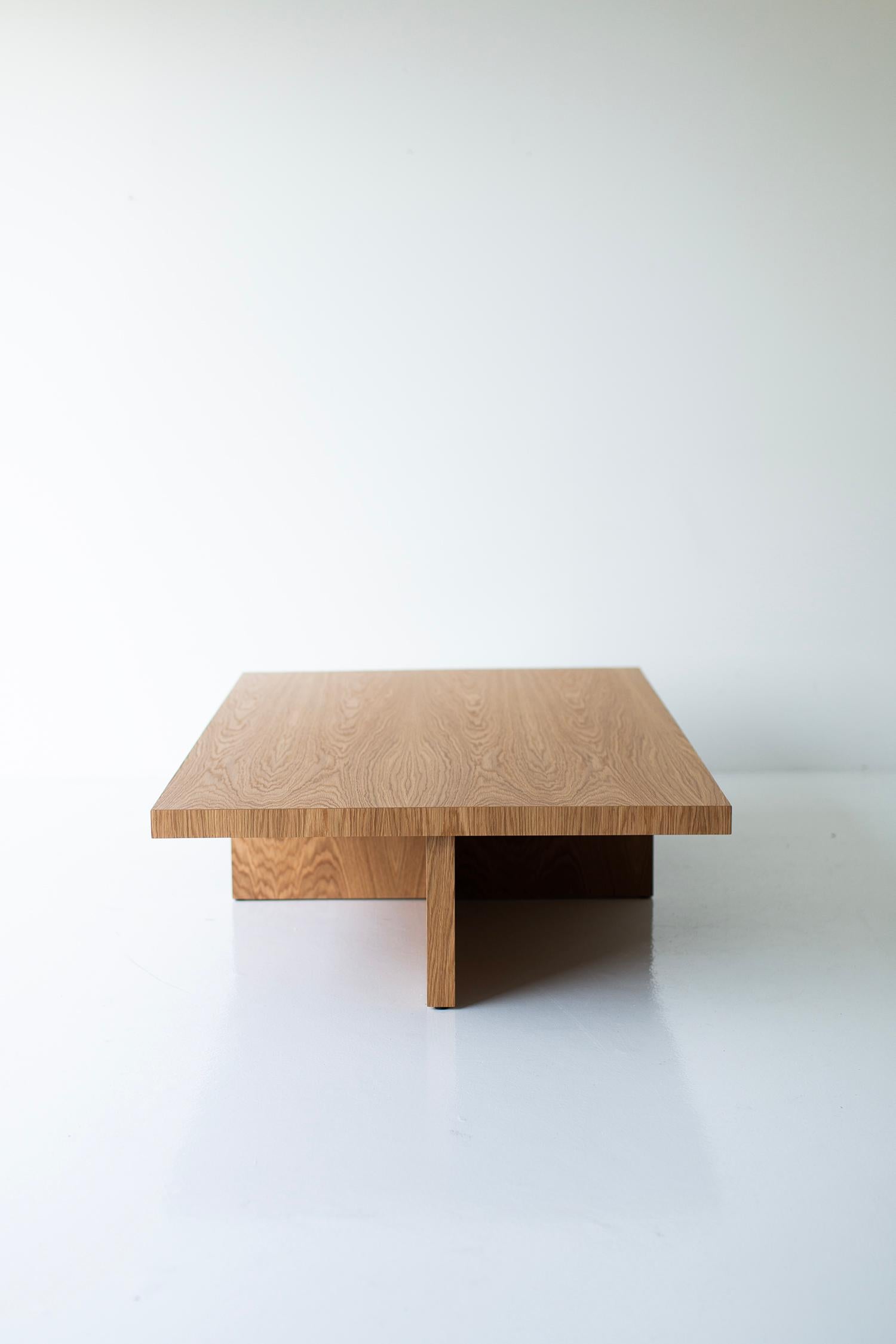 Bertu Coffee Table, Cross Base Coffee Table, Modern, White Oak, Oakley For Sale 2